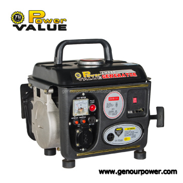 Generador de CA de 12V Generador de gasolina portátil de 0.8kW para exportación